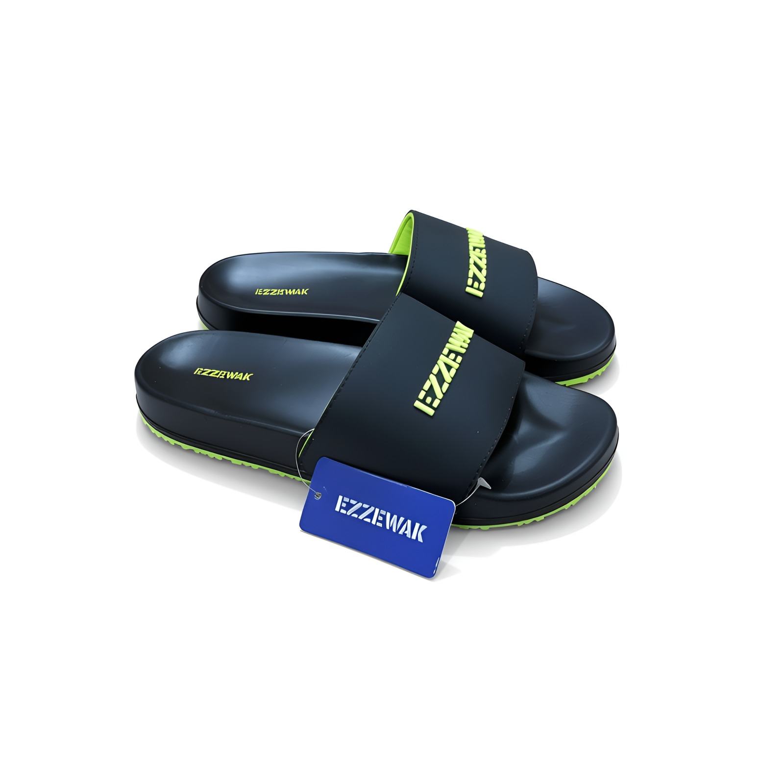 Premium Comfort Walk Slides – Black/Green