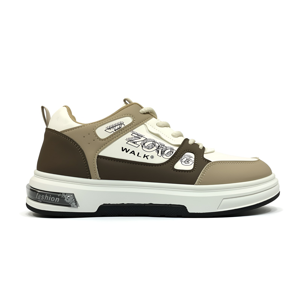 Walk ZORO Men’s Casual Sneakers – Brown & Off White