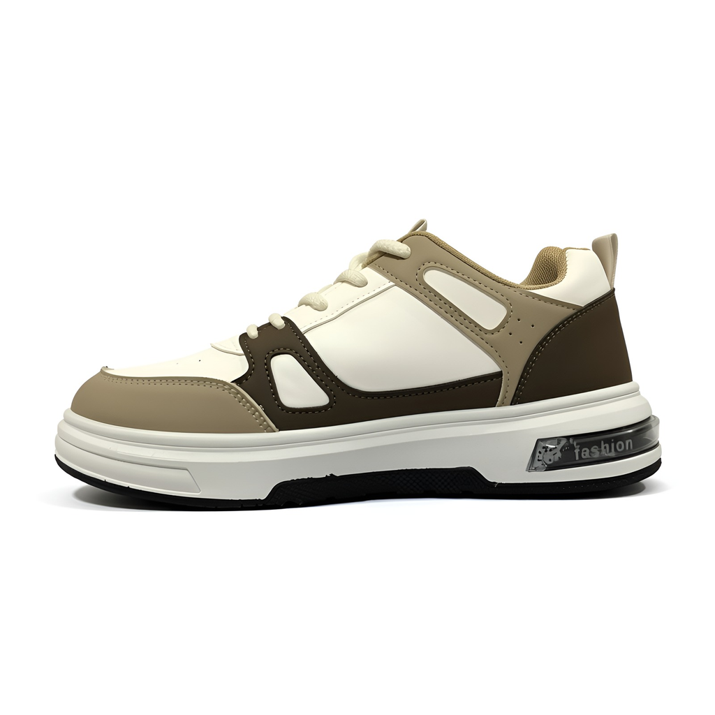 Walk ZORO Men’s Casual Sneakers – Brown & Off White