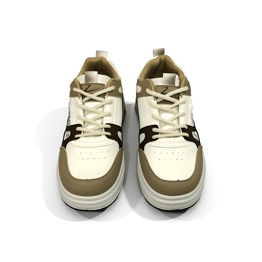 Walk ZORO Men’s Casual Sneakers – Brown & Off White
