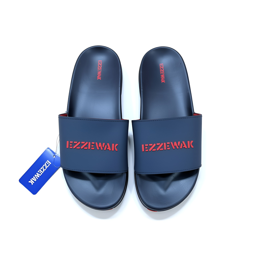 Premium Comfort Walk Slides – Navy/Red